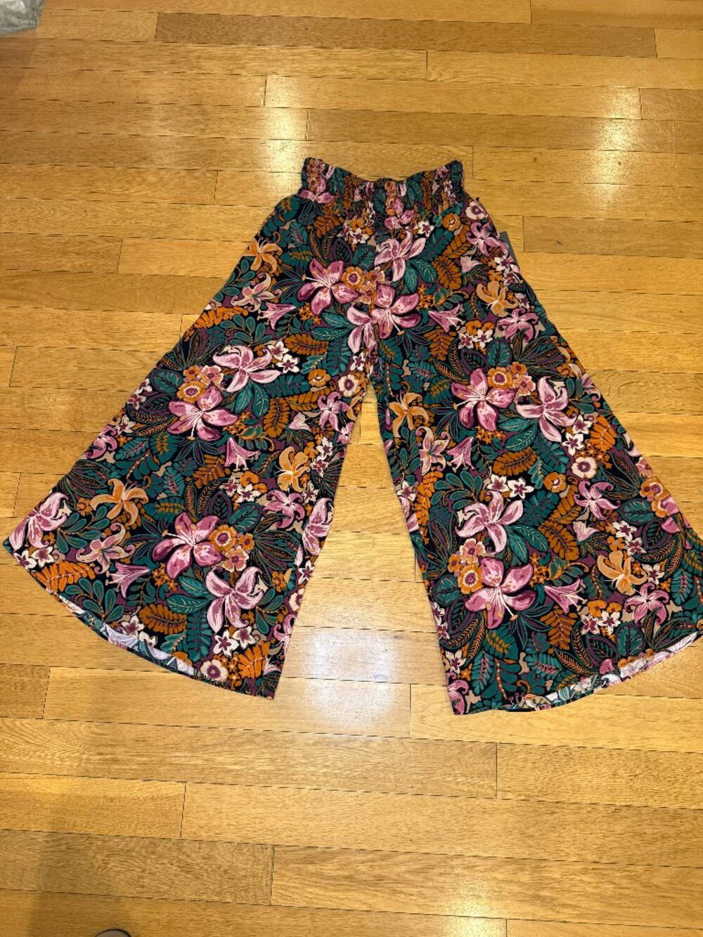 Vince Camuto Wide Leg Floral Pants Elastic Waistband NWT